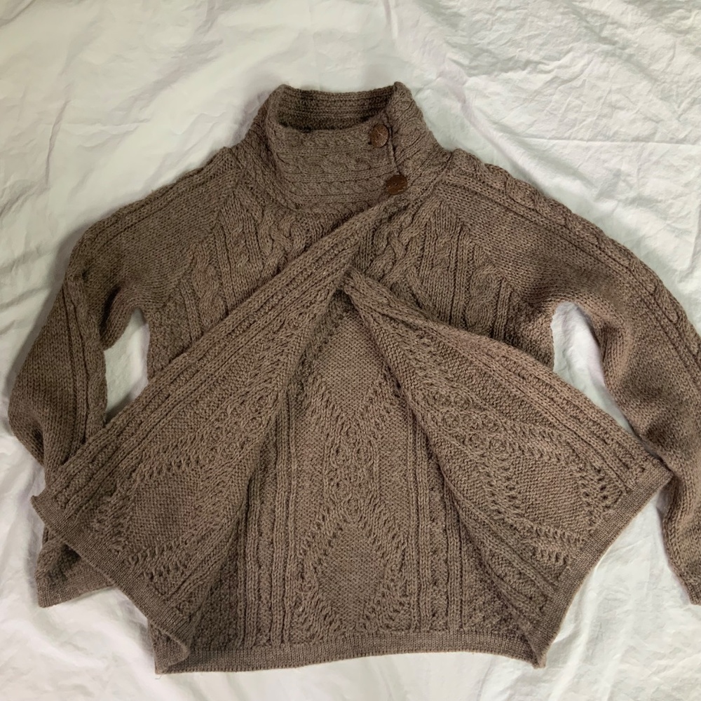 Open Front Wool Cable-Knit Cardigan from Highland Home Industries (medium) - Picture 5 of 13